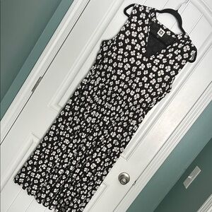 Anne Klein Black and White Floral Midi Dress